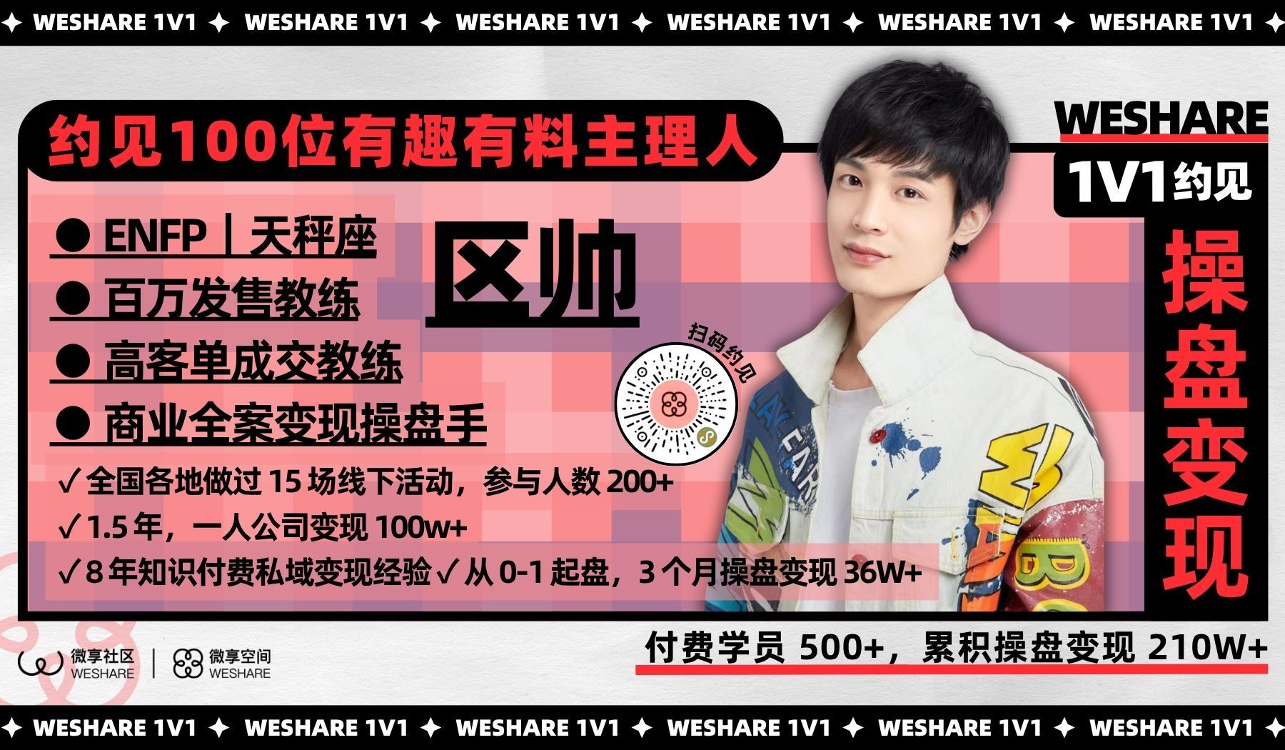 区帅 | 付费学员 500+，累积操盘变现 210W+