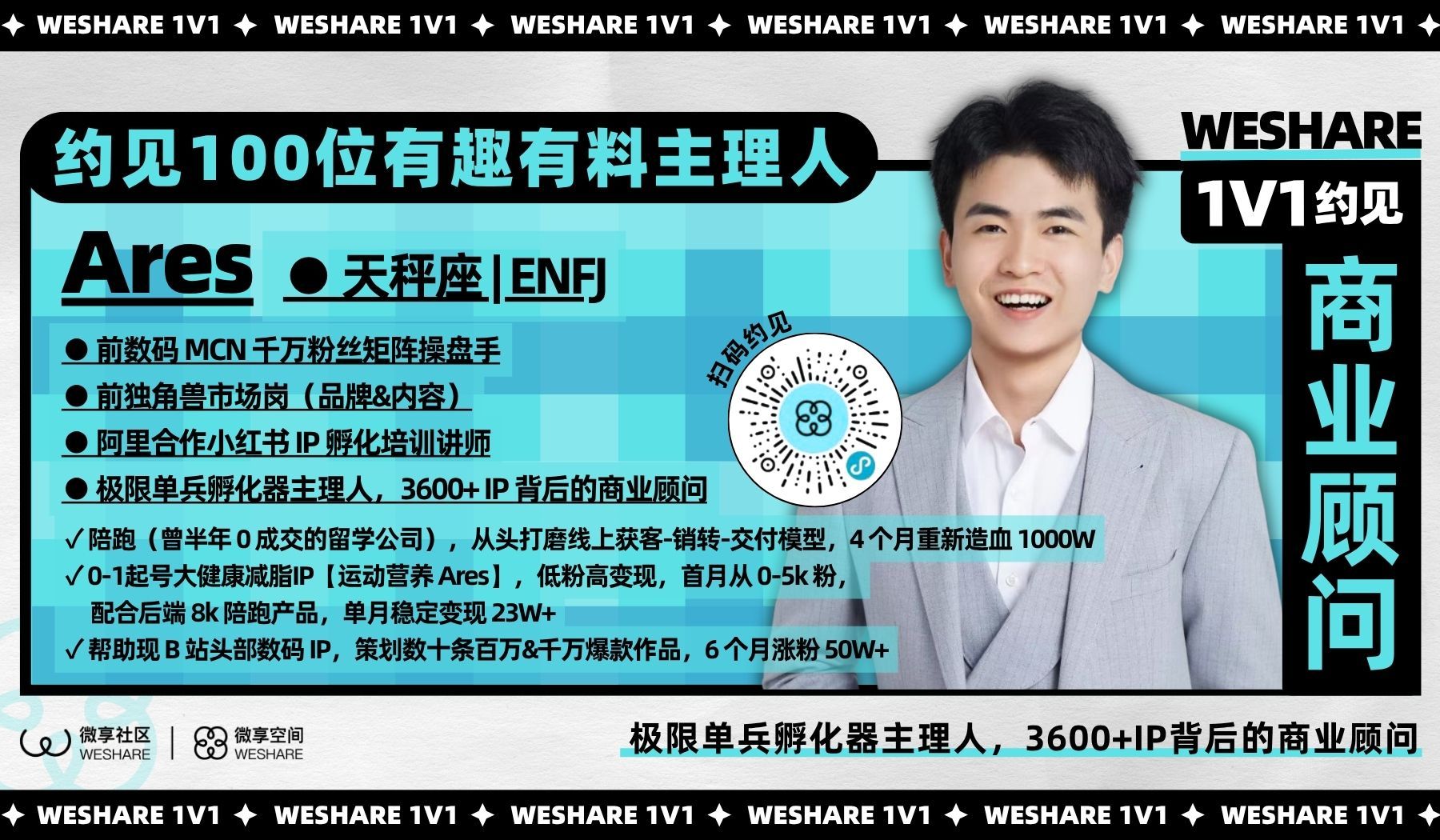 Ares | 极限单兵孵化器主理人，3600+IP背后的商业顾问